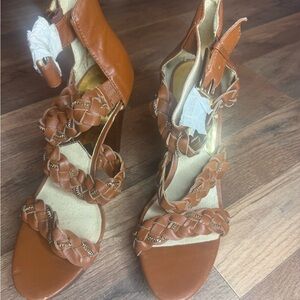 Braided Tan Women's Heels